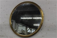 Round beveled gold framed Mirror