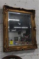 Beveled Gold Frame Mirror