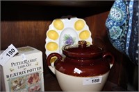 BEAN POT AND EGG PLATE