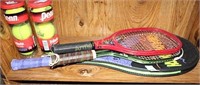 TENNIS RACQUETS AND BALLS