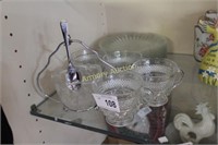 LOT - GLASSWARE - CONDIMENT SERVER - CUPS - PLATES