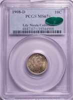 10C 1908-D PCGS MS67+ CAC