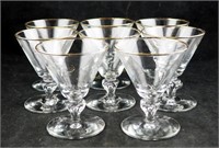 Mid Century 8 Pc Set Horseshoe Cocktail Glasses