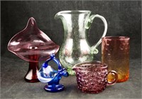 5 Pcs Colored Glass Assorted Collectibles