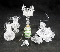 8 Pieces Souvenir Spun Glass Crystal Figurines