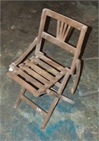 Vintage Hard Wood Children's Folding Play Chair