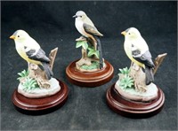3 Good Company Hand Painted Bird Figurines