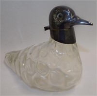 Figural Bird Decanter With Sterling Head