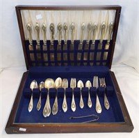 Sterling Silver Flatware Set In Fitted Case