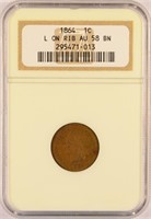 1864-L Indian Cent With Recut Date.