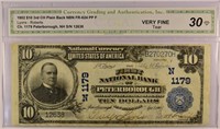 1902 $10.00 Peterborough National Currency.