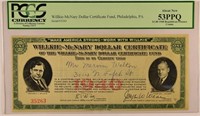 1940 Willkie $1.00 Certificate.