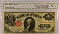 Gem Certified 1917 $1.00 Legal Tender.