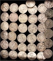 Coin 37 Walking Liberty  90% Silver Half Dollars
