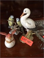 3 Branded Bird Figurines
