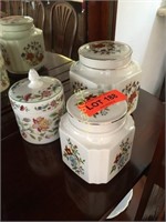 Minton & England Cannisters x 3