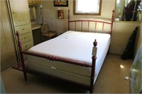 52" box spring and mattress with 4-post red