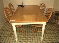 60" x 36" kitchen table with 4 chairs