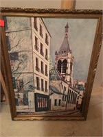 Framed City Oil Painting - 20 x 27