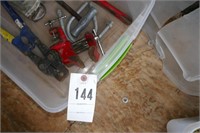Tote With Eisfis Pipe Cutter, Pipe Wrench,