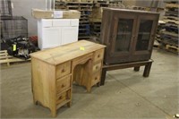Vintage Cabinet and Wooden Desk