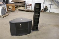 TV Stand, Approx 39"x23"x26" and DVD Rack