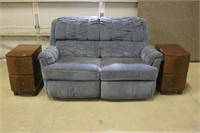 Reclining Love Seat and (2) Leath End Tables