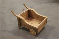 Cedar Planter Cart With Wood Wheels