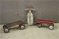 Vintage Greyhound Wagon, Vintage American Sled &
