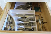 Lot, 2 flatware sets, assorted silver plate,