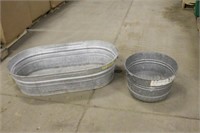 (2) Galvanized Tubs, Approx (1)43"x23"x11" &
