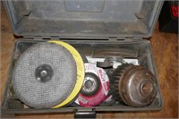 TOOL BOX WITH  WIRE WHEELS, ABRASIVE WHEELS