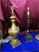 Collection of lamps, including two large table