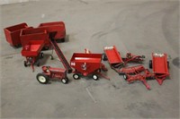 Ertl IH Tractor with Assorted Ertl and Home Made