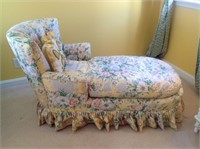 Floral Upholstered Chaise Lounge Chair-4A
