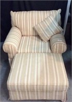 Upholstered Arm Chair W/ Matching Ottoman - 10G