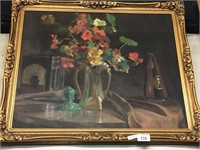 AMELIA PHILLIPS STILL LIFE PAINTING IN GOLD FRAME