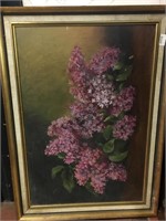 FRAMED OIL PAINTING LILACS