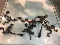 Collection of 7 antique iron shot gun