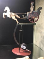 ARTS & CRAFTS ROCKING PENDULUM HORSE & CART