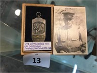WW11 JAPANESE OFFICER PHOTO & SILVER MEDAL