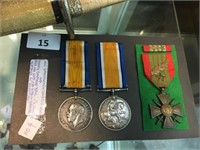 WW1 COMMONWEALTH CAMPAGNE MEDALS WITH RIBBONS