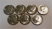 (Seven) 1967 Kennedy Half Dollars