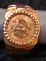 1945 Mexican 2 Pesos Gold Coin Ring