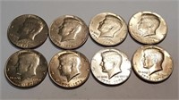 (Eight) 1976 Kennedy Half Dollars