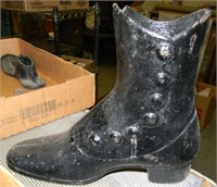 Antique Cast Iron Mannequin Boot Shoe Button Top