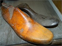 2 Lg Cobbler Shoe Forms, Wood & Iron