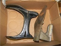 2 Cast Metal Cobbler's Shoe Forms