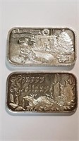1974 Two Troy Oz & 1999 One Oz. Holiday Silver