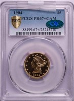 $5 1904 PCGS PR67+ CAM CAC